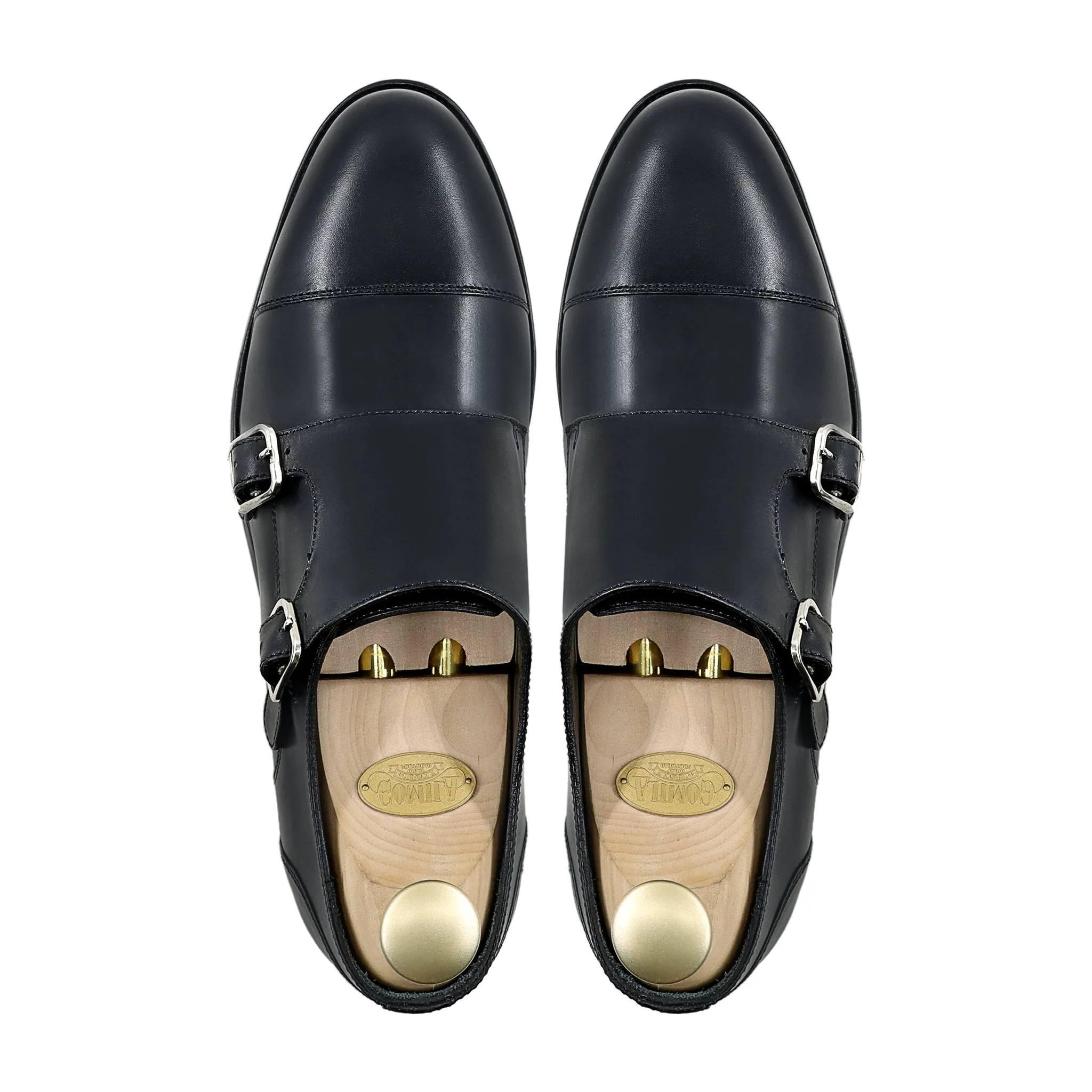 Allin - Men's Black Calf Leather Double Monkstrap