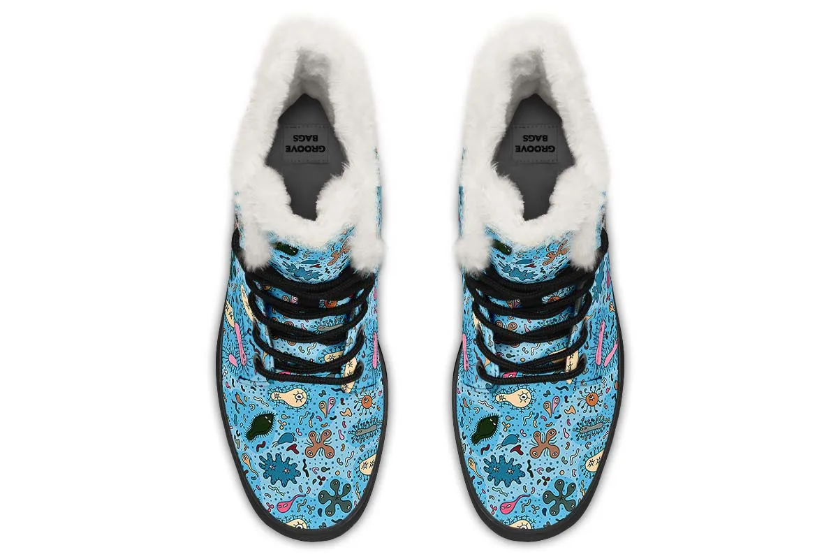 Bacteria Pattern Winter Boots