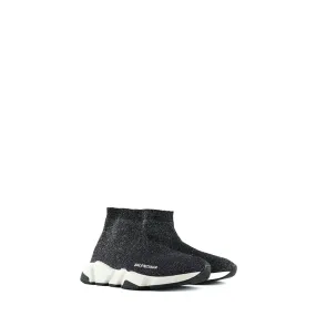BALENCIAGA - Sneakers Speed en toile noire à paillettes (T39)