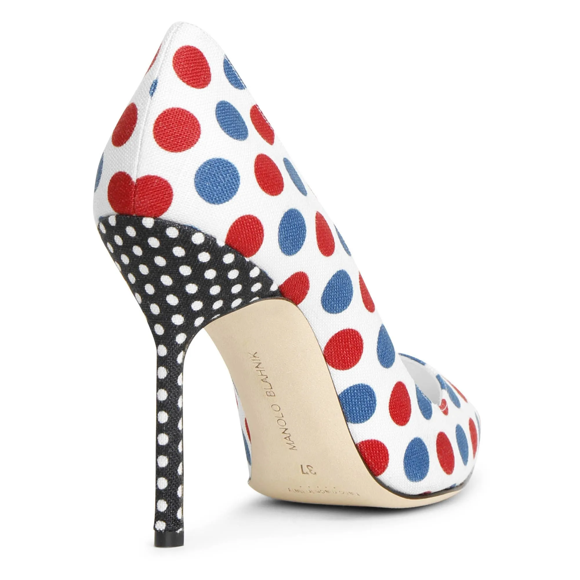 BB 105 linnen polka dot pumps