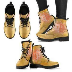 Beige Sun Moon Handcrafted Boots