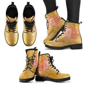 Beige Sun Moon Handcrafted Boots