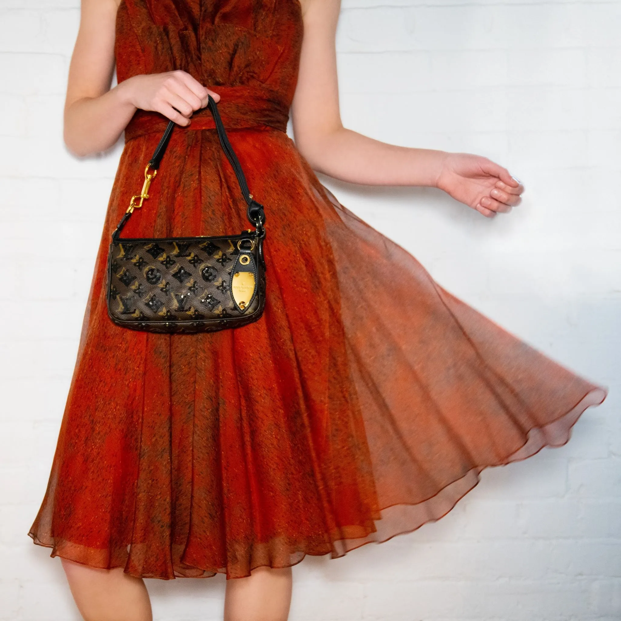 Carolina Herrera Burnt Orange Silk Strapless Dress Size L | US 10