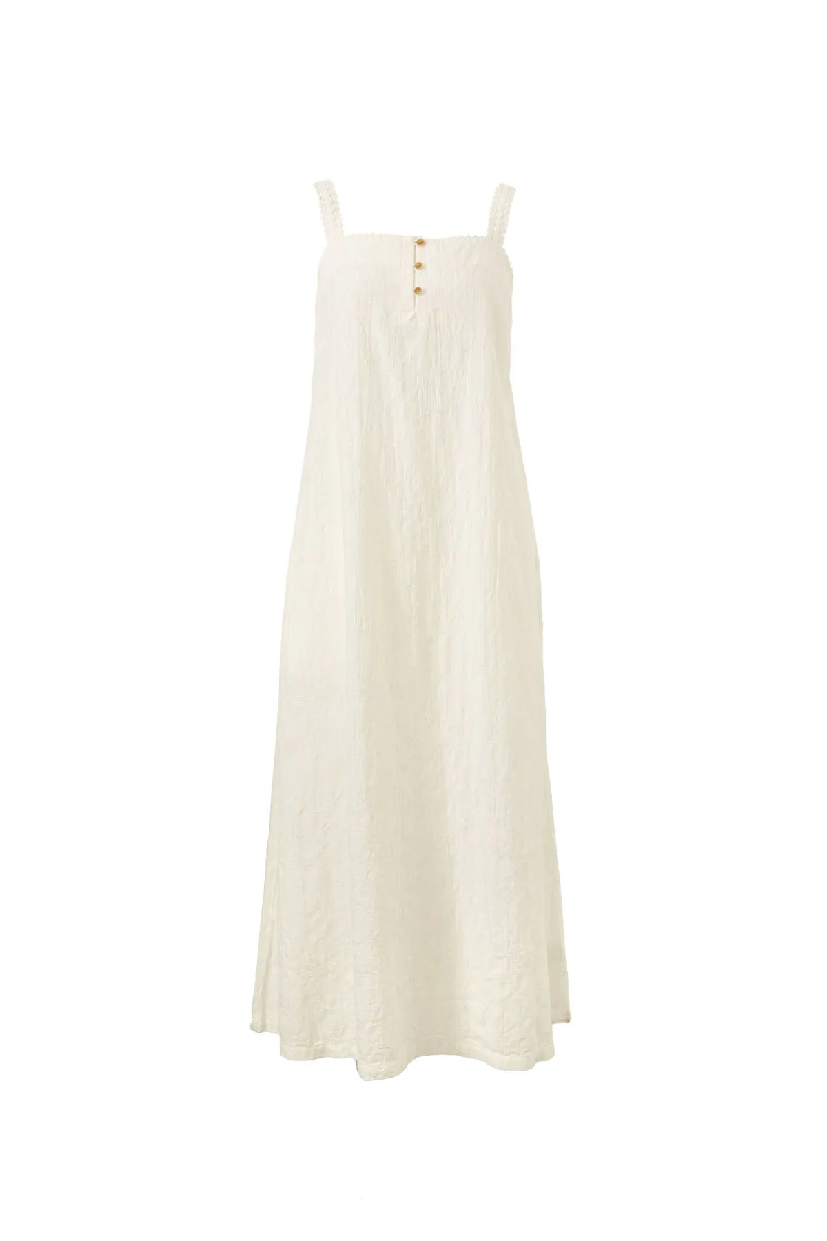 Ceres Life Folk Midi Dress - white