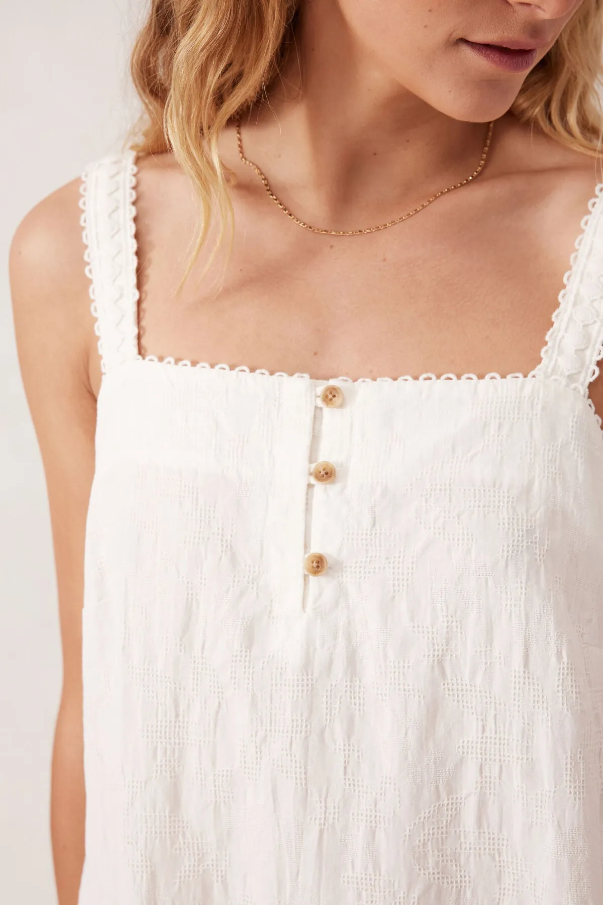 Ceres Life Folk Midi Dress - white