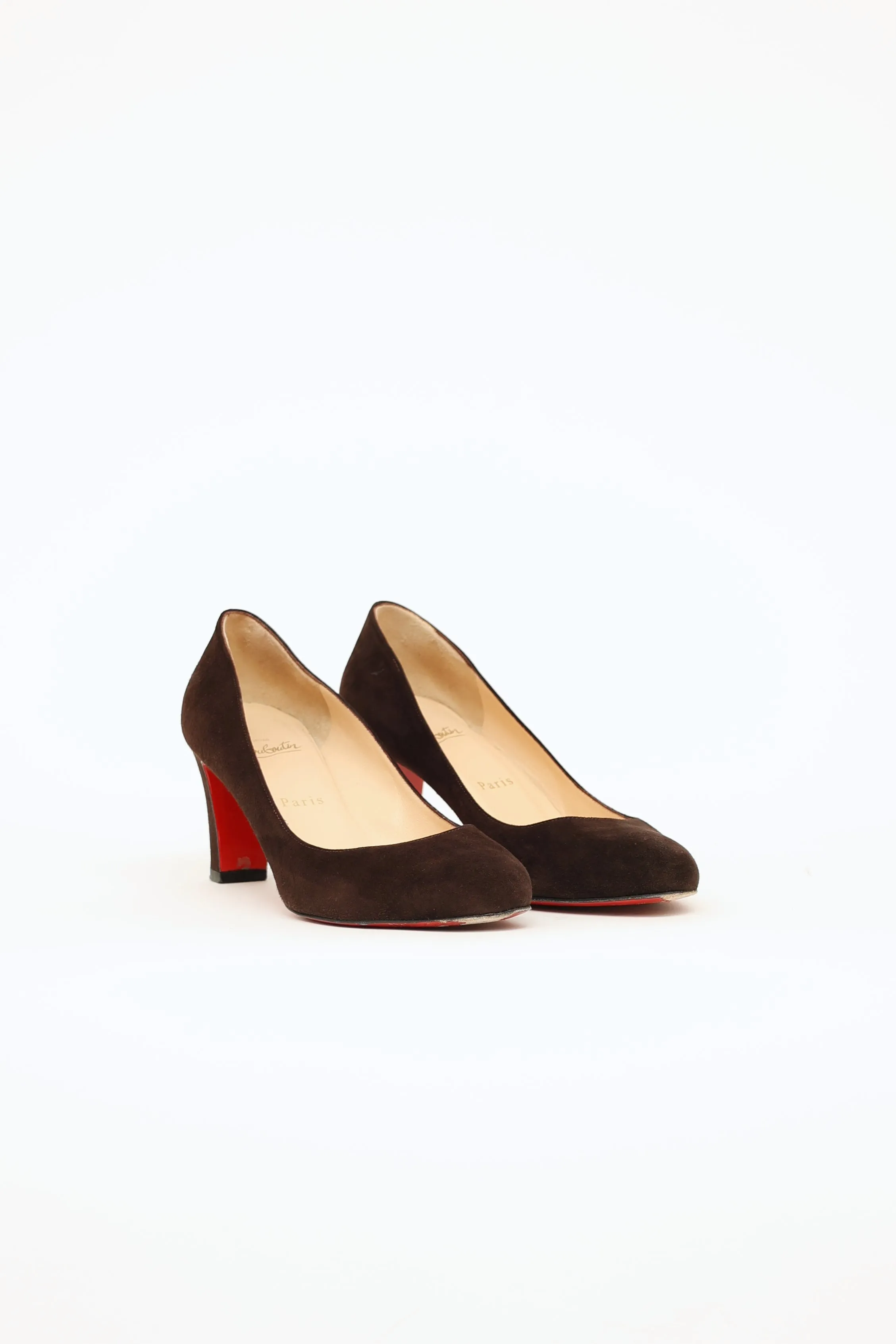 Dark Brown Suede Pumps