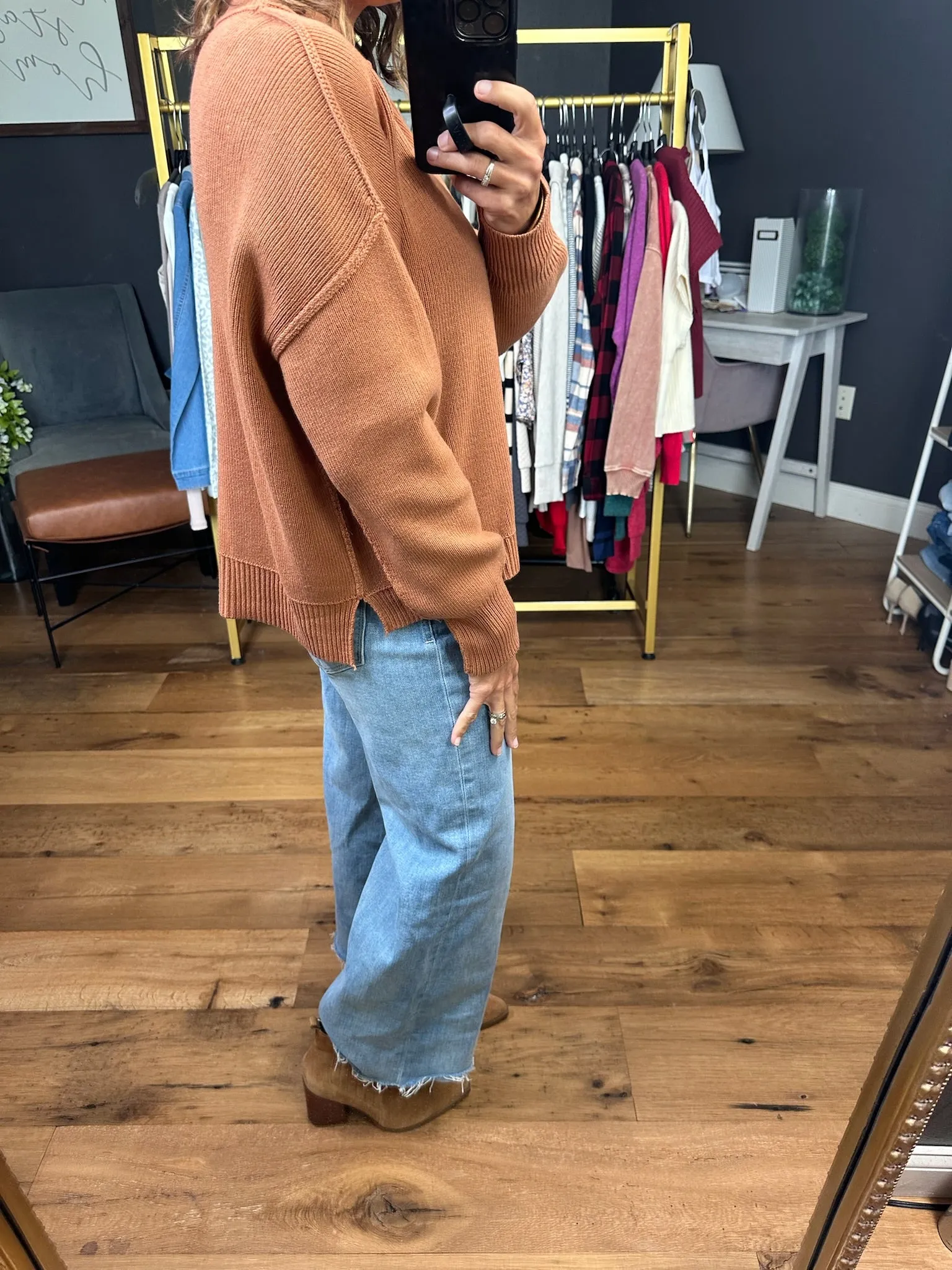 Down In Flames Knit Sweater - Apricot