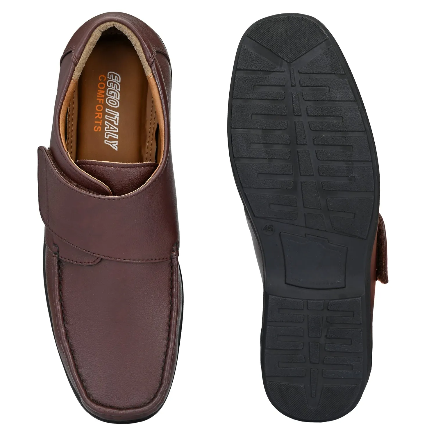 Eego Italy Plus Size Light Weight Comfortable Formal Shoes GT-8-BROWN