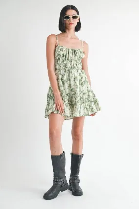 Emory Park Tiered Mini Floral Dress With Back Tie
