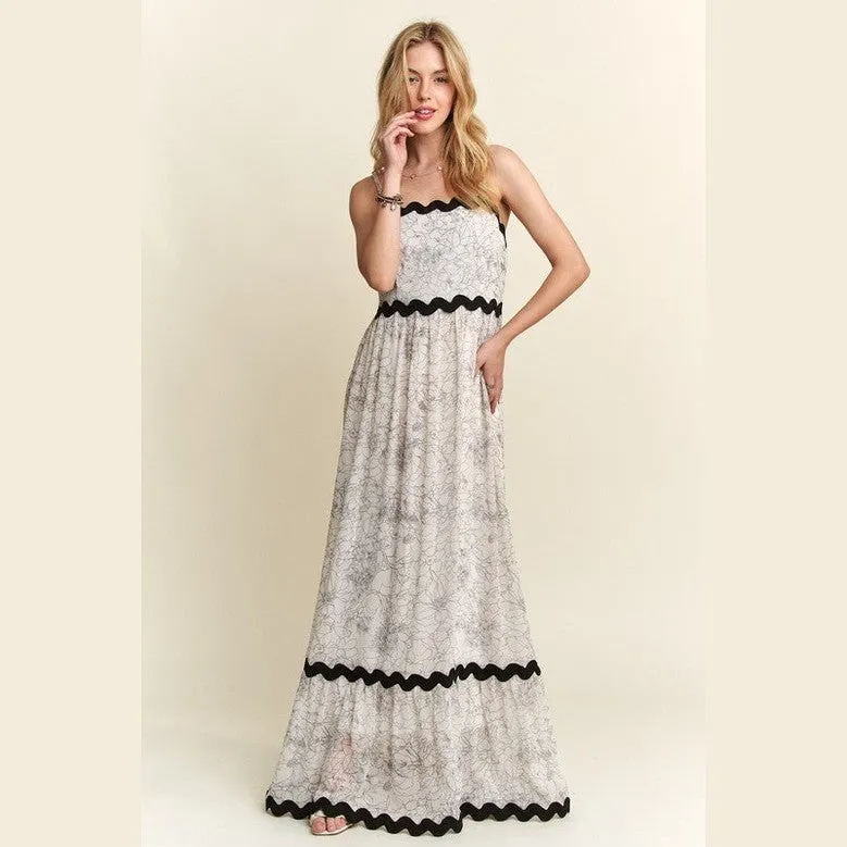 Floral Adjustable Strap Maxi Cami Dress