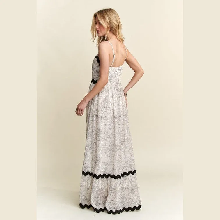 Floral Adjustable Strap Maxi Cami Dress