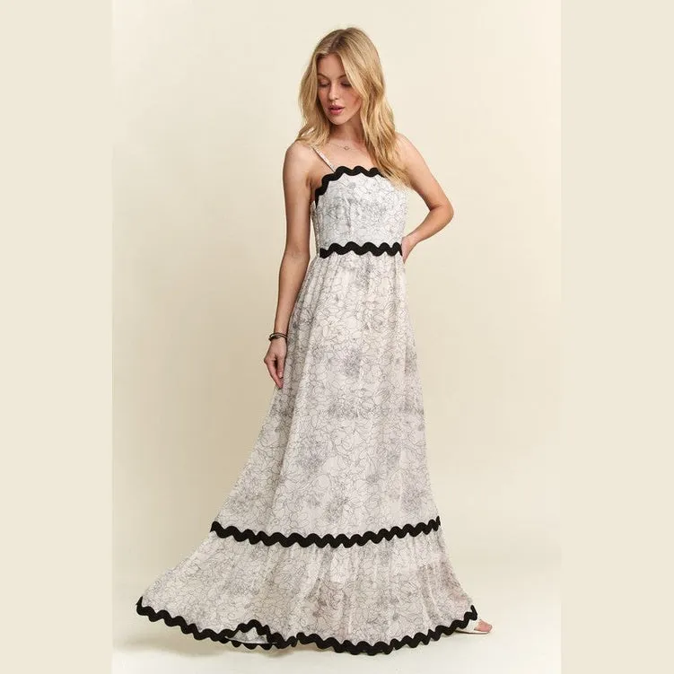 Floral Adjustable Strap Maxi Cami Dress
