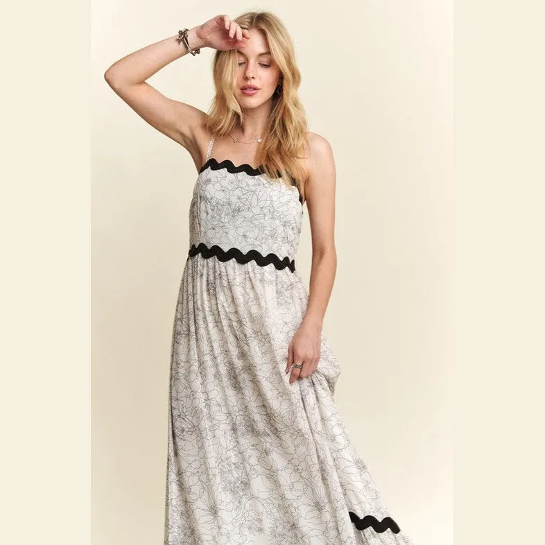 Floral Adjustable Strap Maxi Cami Dress