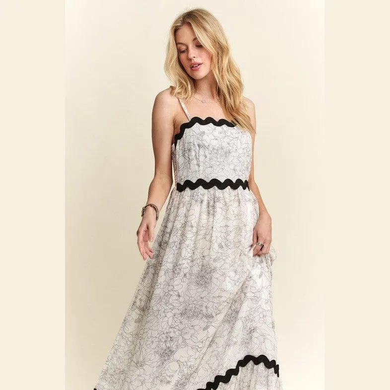Floral Adjustable Strap Maxi Cami Dress