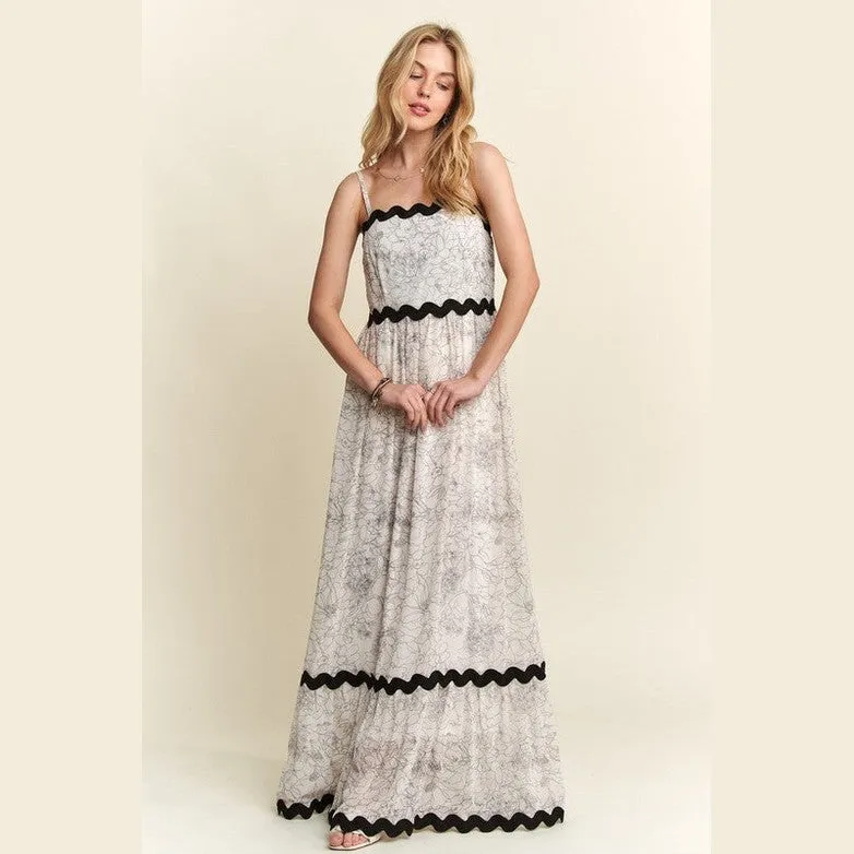 Floral Adjustable Strap Maxi Cami Dress