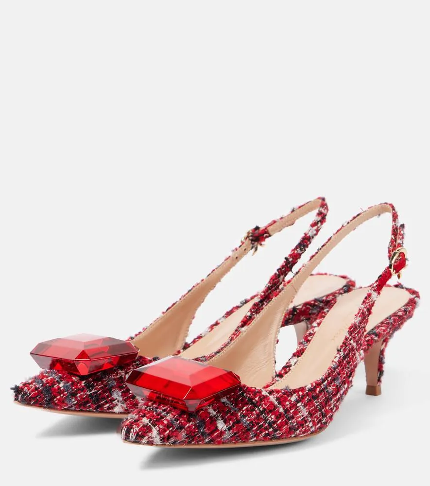 Gianvito Rossi Jaipur boucl√É¬© slingback pumps