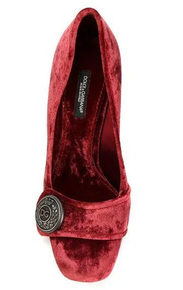 Jackie Velvet Pumps, Red
