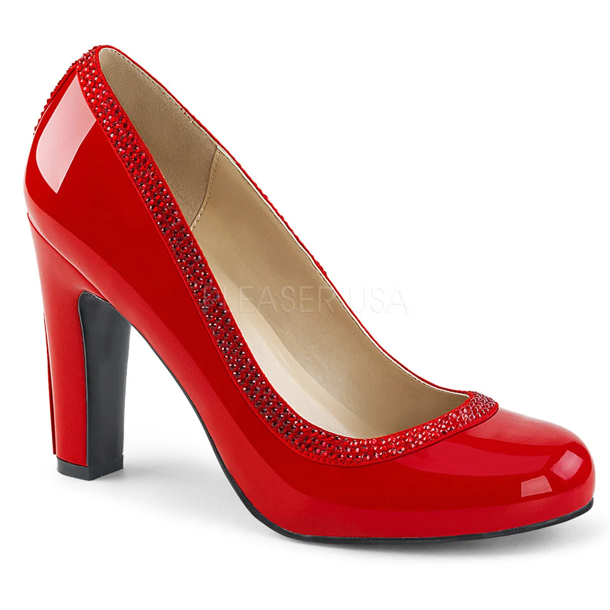 Jeweled Pump Shoes with 4-inch Block Heel PS-QUEEN-04