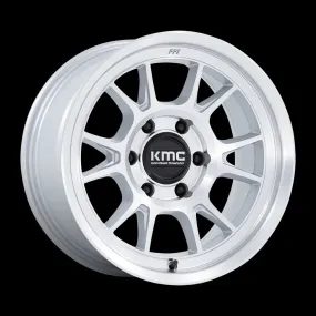 KMC KM729 Range 17X8.5 5X127 -10MM Gloss Silver With Machined Face