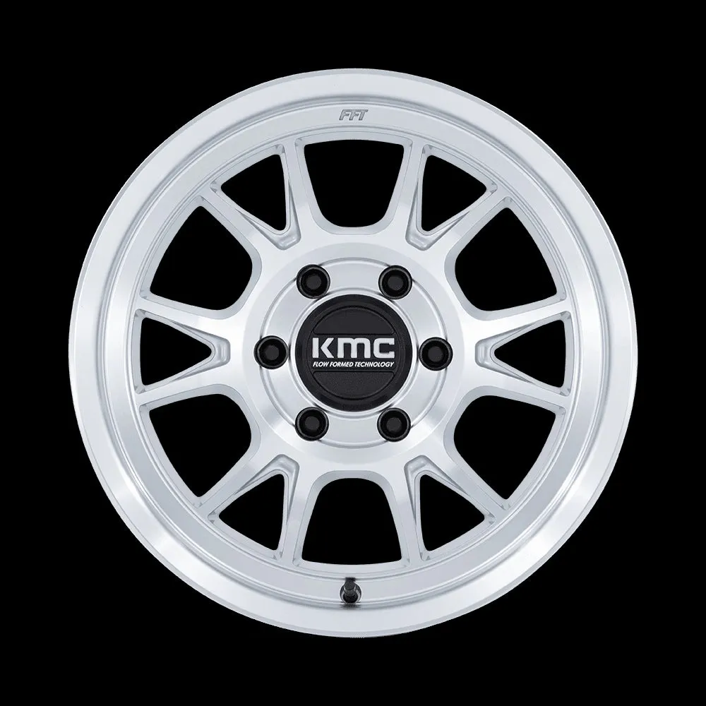 KMC KM729 Range 17X8.5 5X127 -10MM Gloss Silver With Machined Face