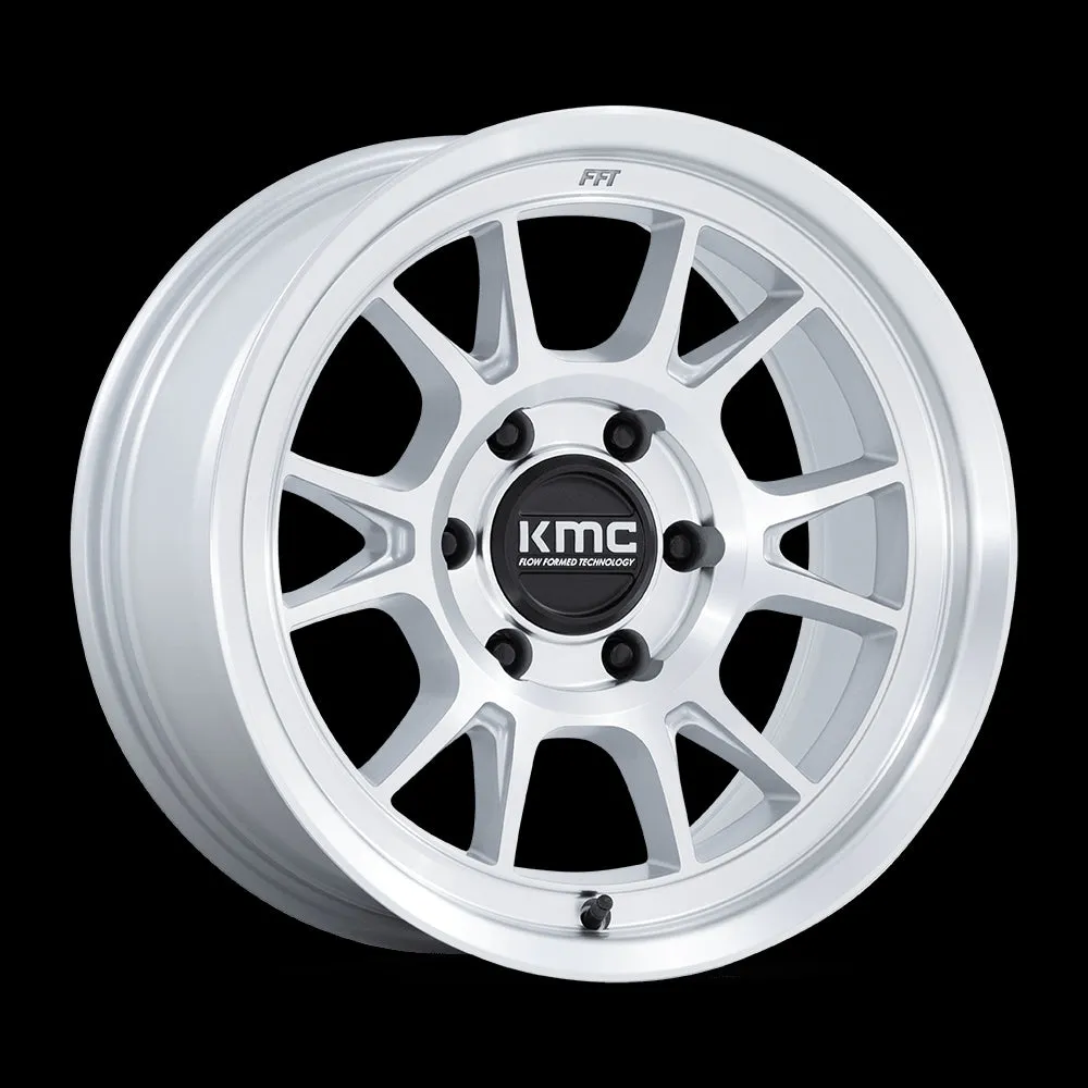 KMC KM729 Range 17X8.5 6X120 0MM Gloss Silver With Machined Face
