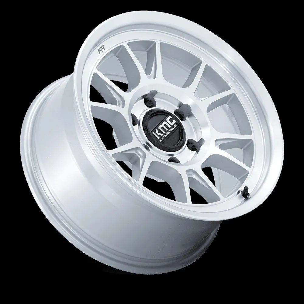 KMC KM729 Range 17X8.5 6X120 0MM Gloss Silver With Machined Face