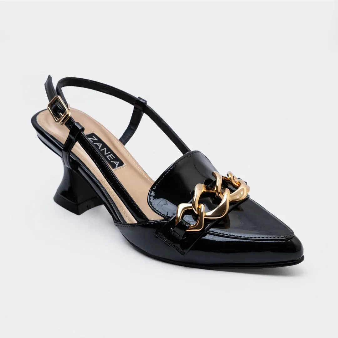 Kyrie Slingback Heels (Black)
