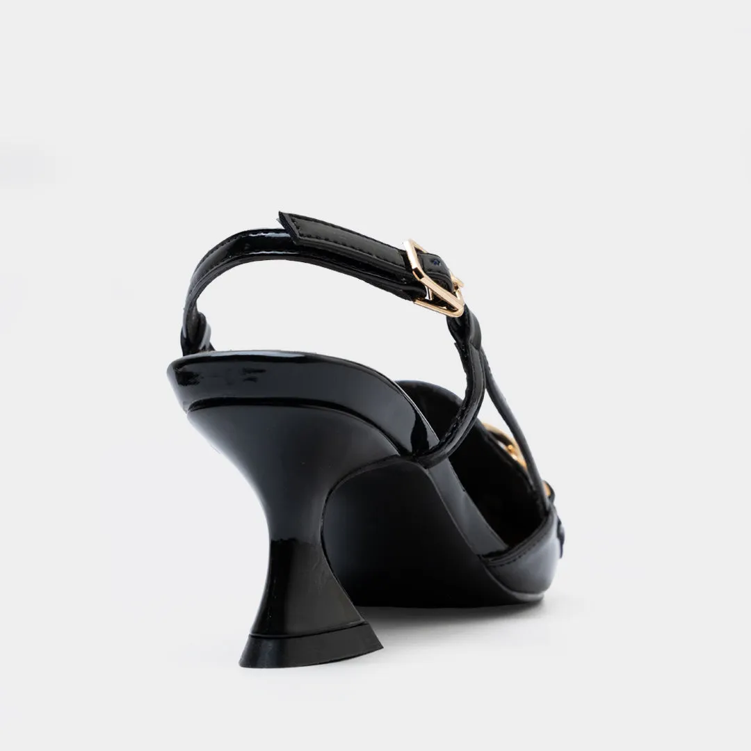 Kyrie Slingback Heels (Black)
