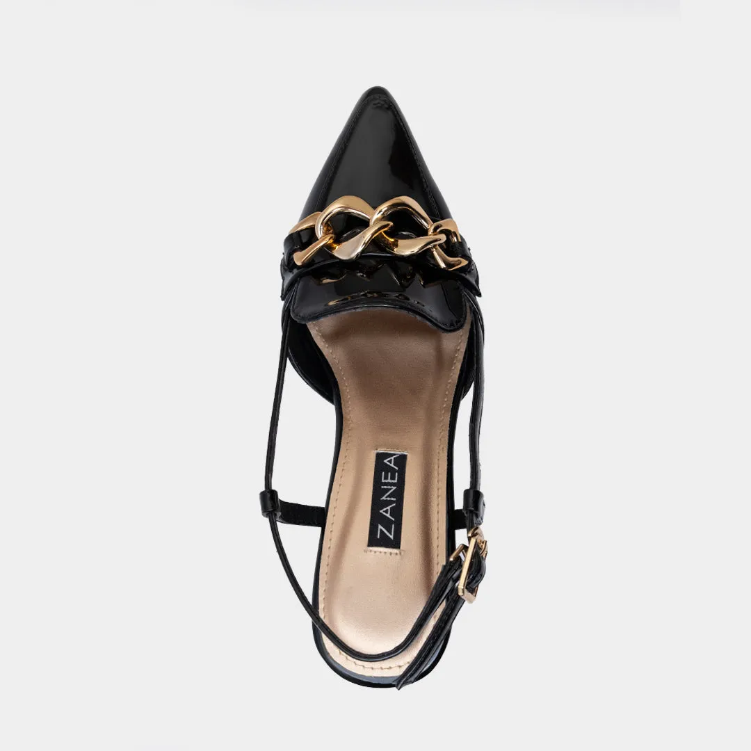 Kyrie Slingback Heels (Black)