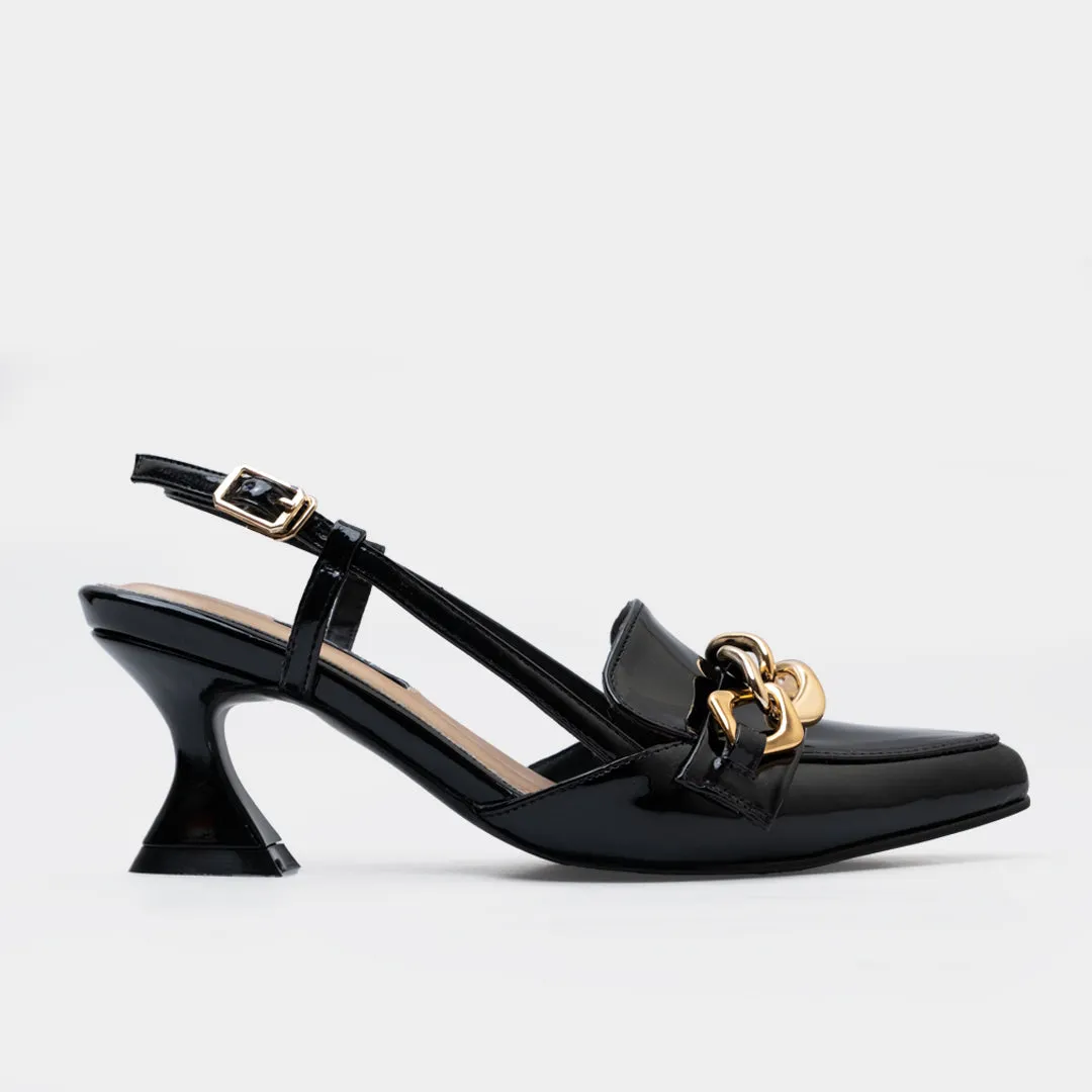 Kyrie Slingback Heels (Black)