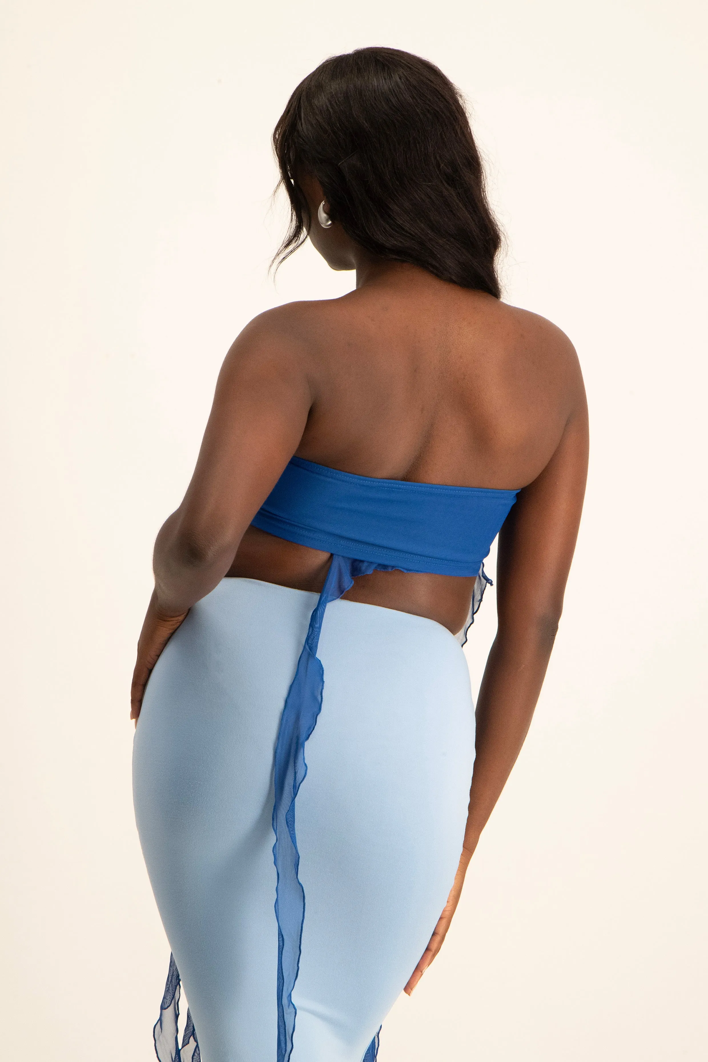 Mesh Ruffle Crop Top
