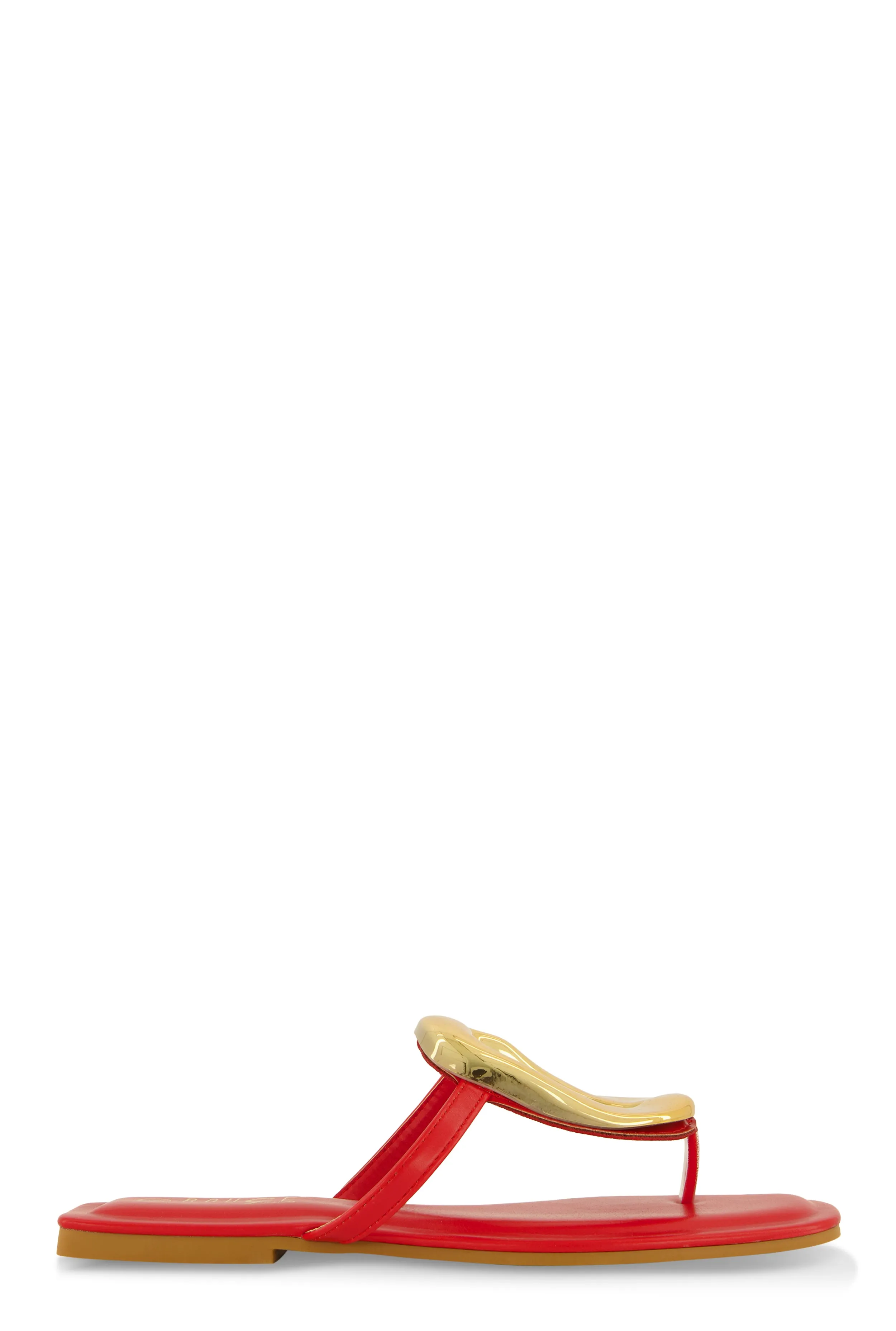 Metallic Pendant Thong Slide Sandals