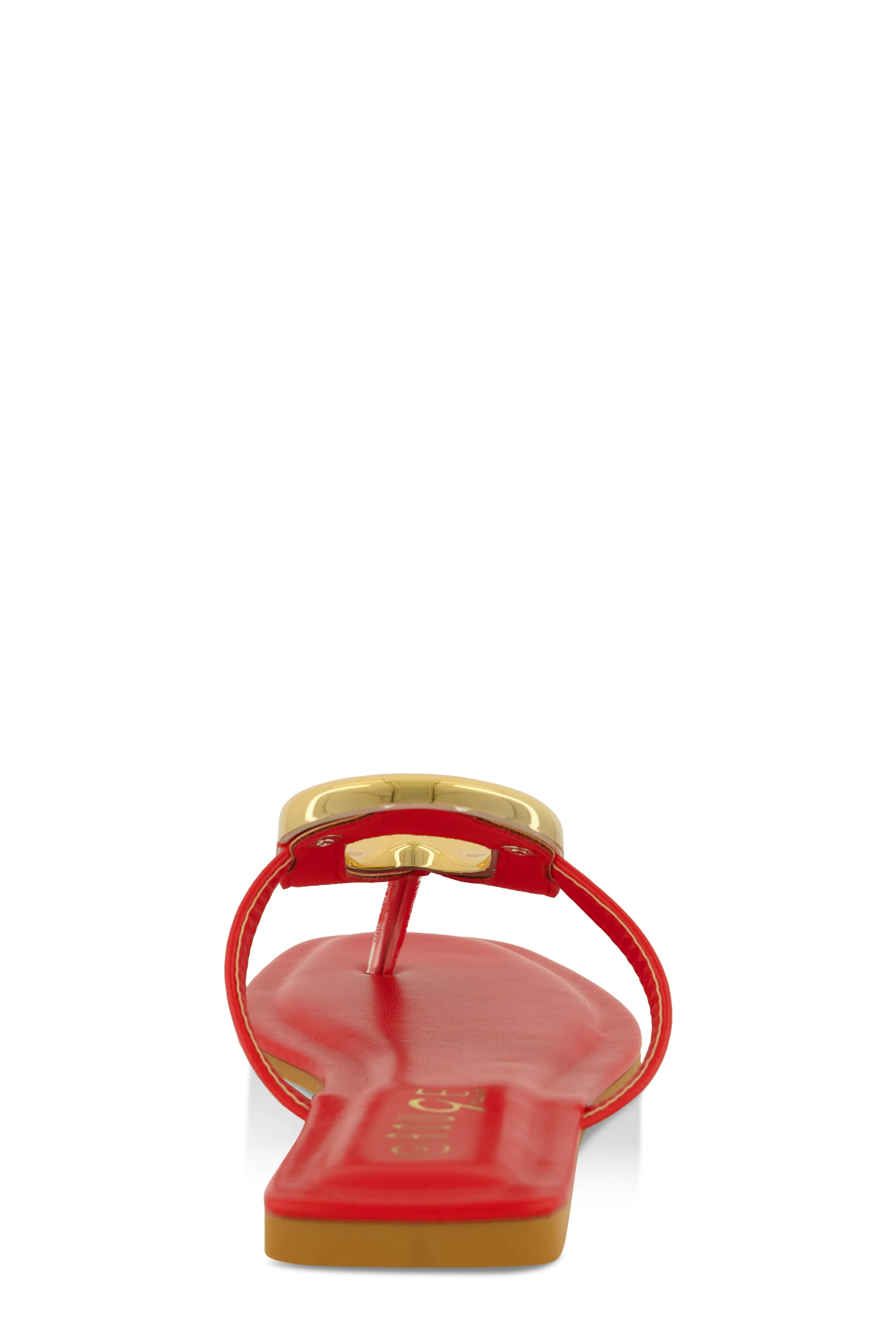 Metallic Pendant Thong Slide Sandals
