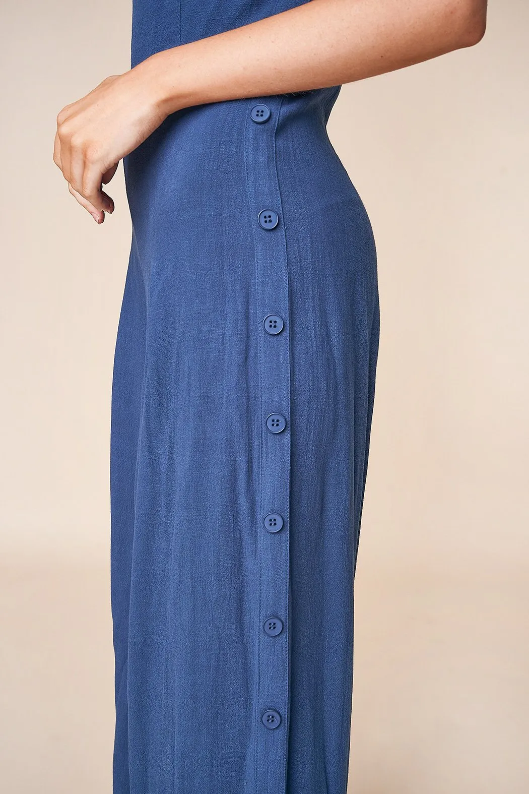 Orlando Wide Leg Button Detail Jumpsuit