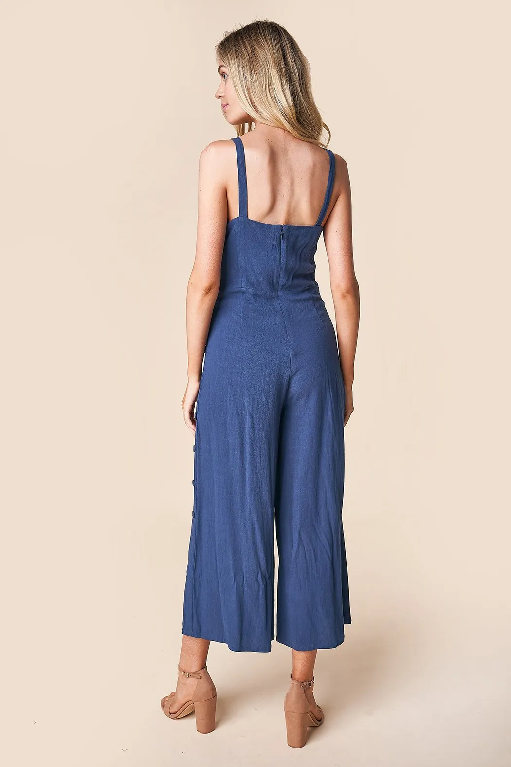 Orlando Wide Leg Button Detail Jumpsuit