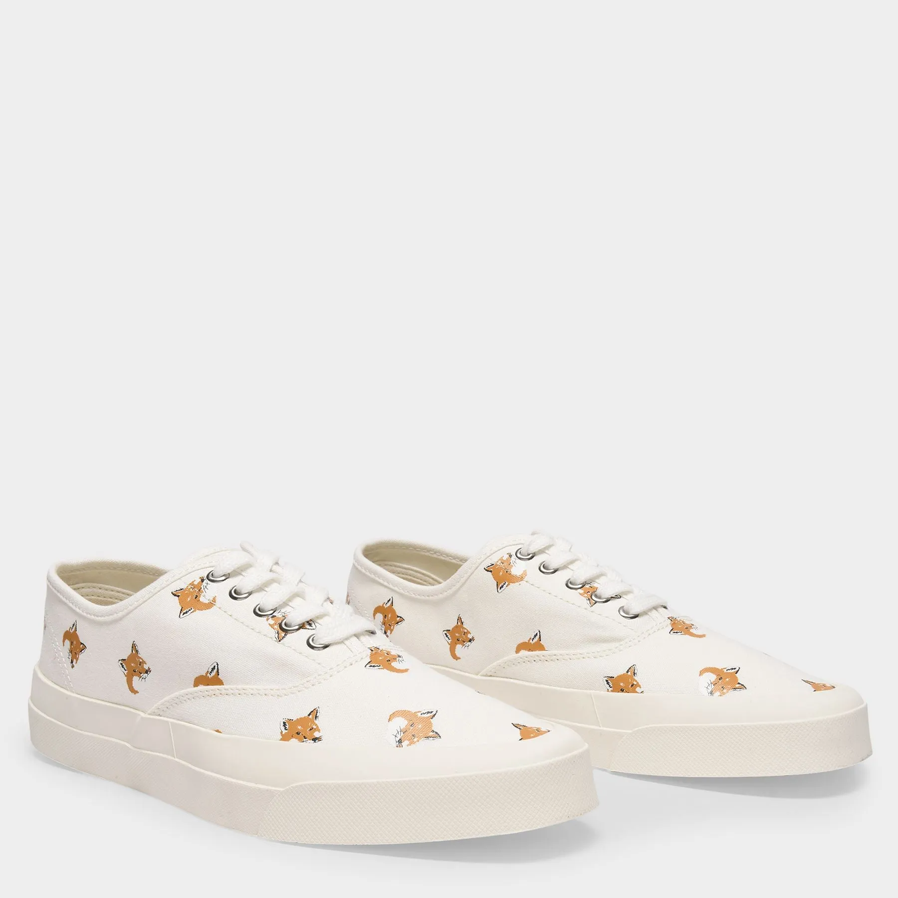 Sneakers All Over Fox Head en Toile Blanche