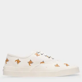 Sneakers All Over Fox Head en Toile Blanche