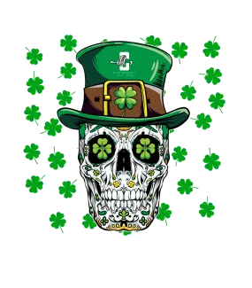 St. Pattys Collection White T-Shirt (St pattys cool skeleton)