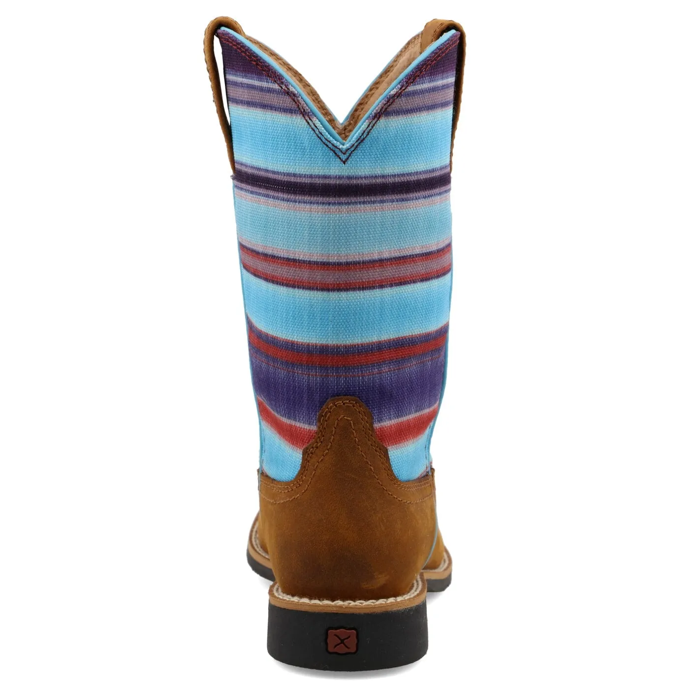 Twisted X Kids Distressed Saddle & Blue Multi Hooey Western Boot YHY0011