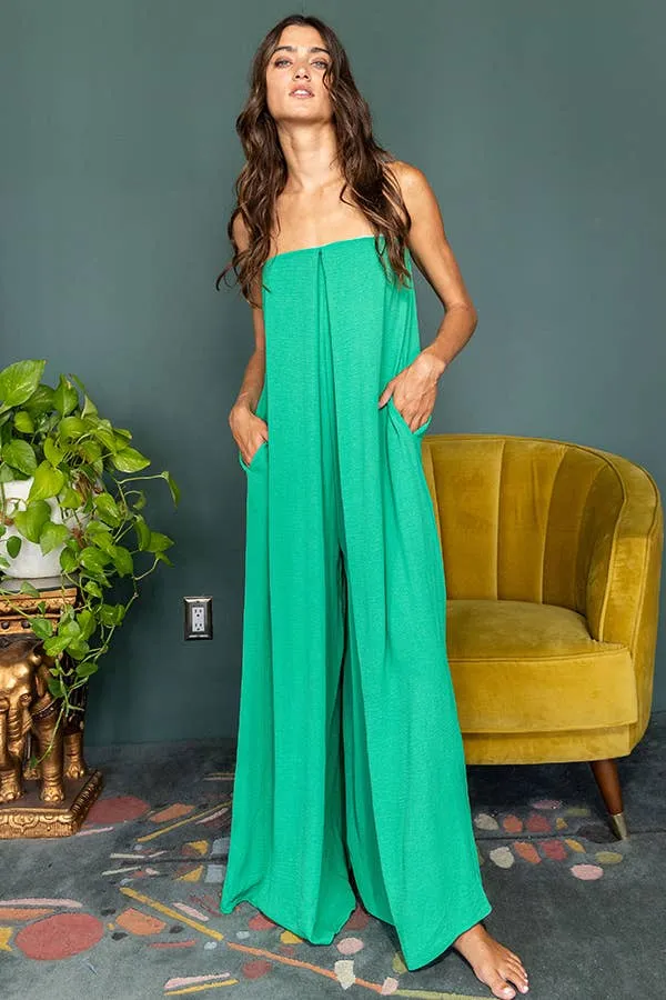 Vienna Strapless Flowy Jumpsuit