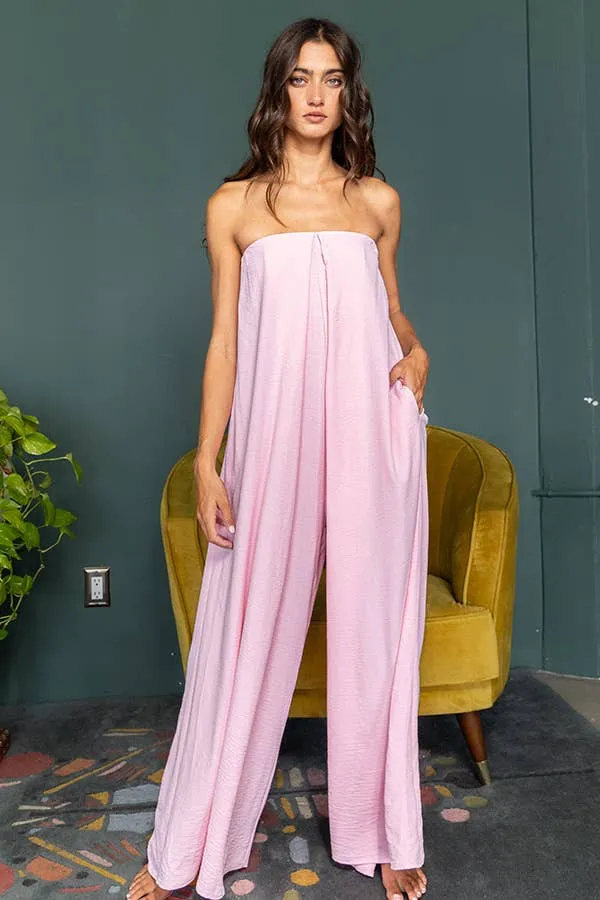 Vienna Strapless Flowy Jumpsuit
