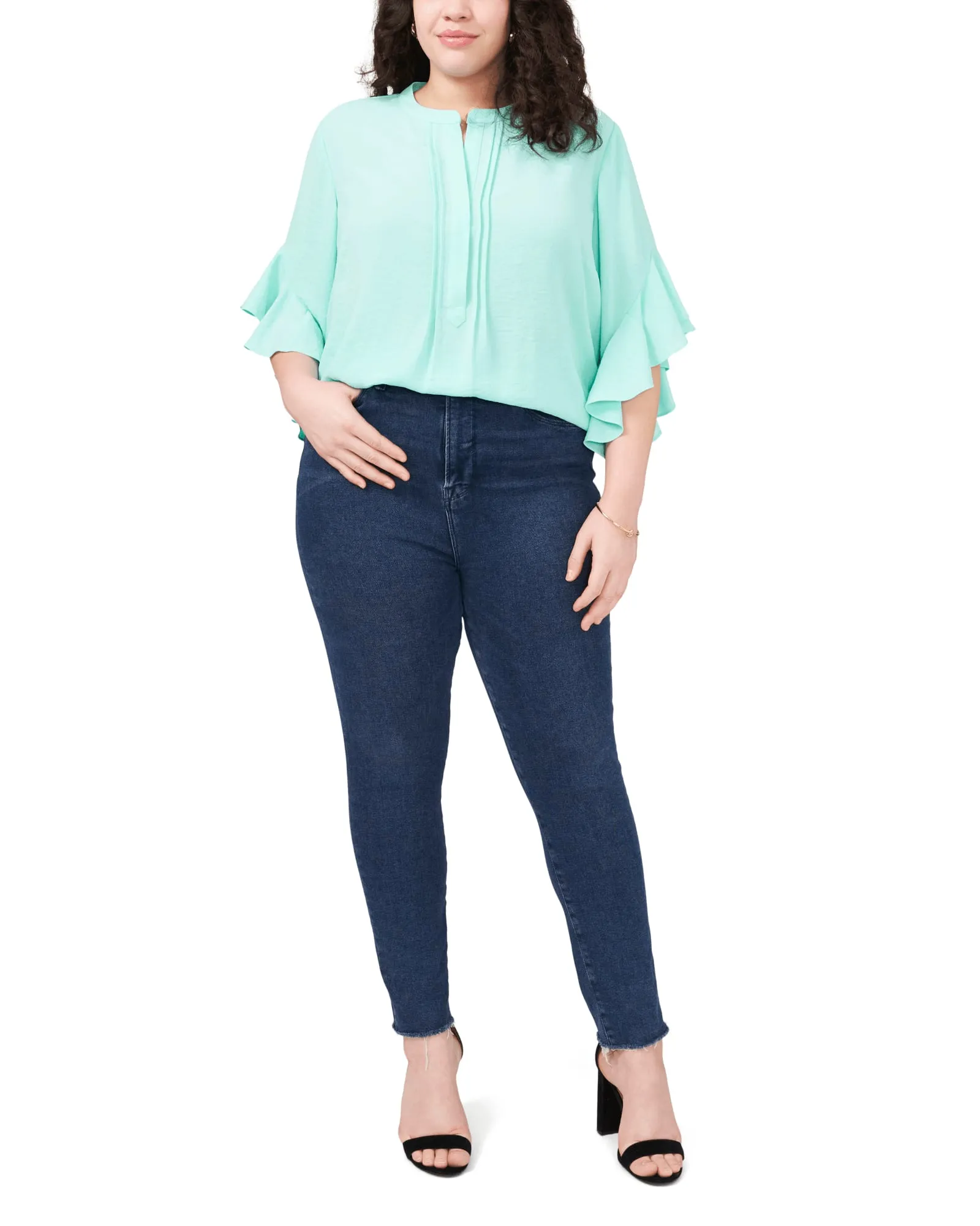 Willow Flutter Sleeve Henley | COOL WATERS