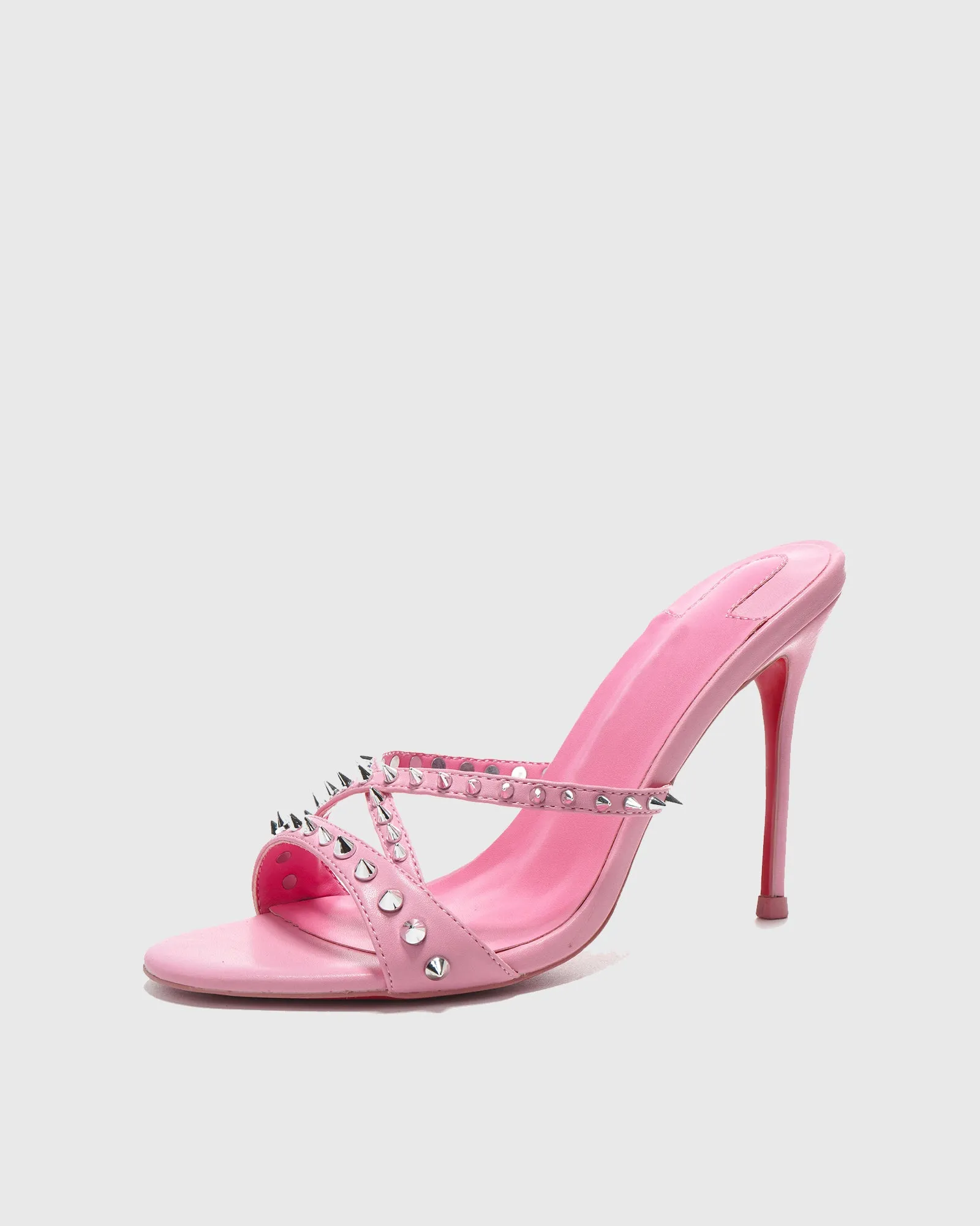 Yaotl Cross Rivet Slippers In Pink